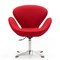 Manhattan Comfort Raspberry Adjustable Swivel Chair in Red and Polished Chrome (Set of 2) 2-AC038-RD - alternate 3